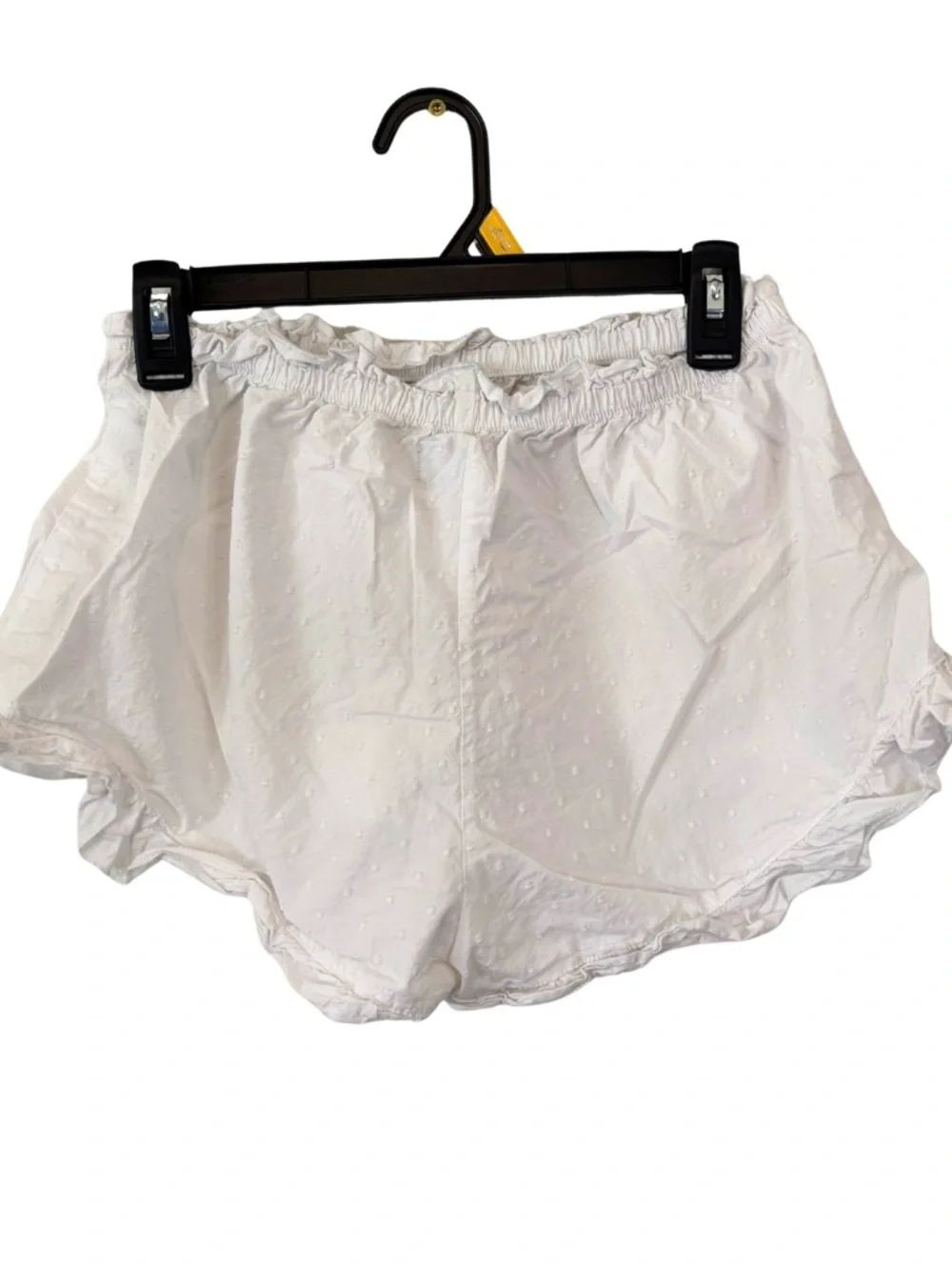 3/$20 Colsie White Ruffle-Trim Elastic Waist Shorts - Picture 2 of 5